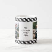 Mug Simple Buffalo Check Photo Collage Famille (Centre)