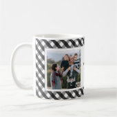 Mug Simple Buffalo Check Photo Collage Famille (Gauche)
