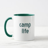 Mug Simple Camp Life Blue-Green Aquarelle Pine Arbres (Gauche)