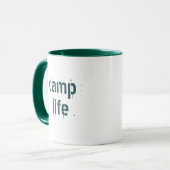 Mug Simple Camp Life Blue-Green Aquarelle Pine Arbres (Devant gauche)
