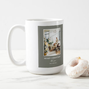 Mug Simple Carte de Noël Verte Sauge Photo