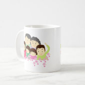 Mug Simple Chaleur Charme Douce Grande Famille Rose Bl (Devant gauche)