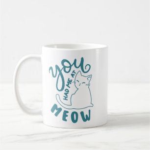 Mug Simple Charme Jouer Turquoise Lettres Cute Chat
