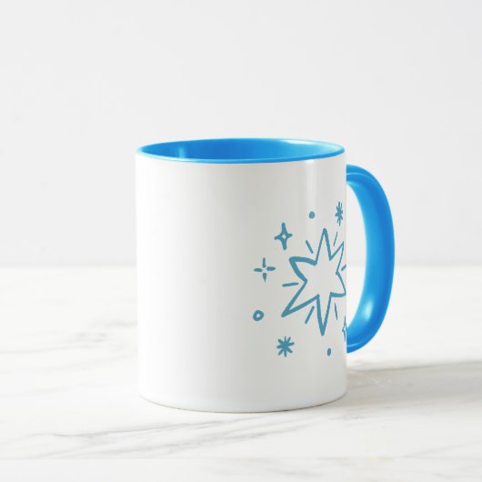 Mug Simple Charming Stars Theme Starburst Sparkles (Devant droit)