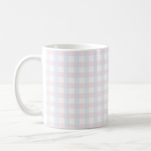 Mug Simple Check pastel bleu et pastel pastel (Gauche)