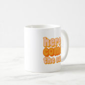 Mug Simple Cheveux Retro Bold Orange Jaune Été (Devant droit)