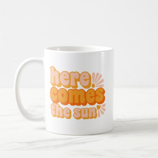 Mug Simple Cheveux Retro Bold Orange Jaune Été (Gauche)