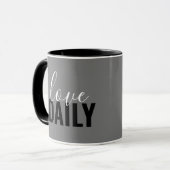 Mug simple chic AMOUR QUOTIDIEN | (Devant gauche)
