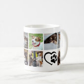 Mug Simple Chien 10 Photo Collage Pawprint Coeur (Devant droit)