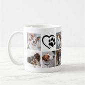 Mug Simple Chien 10 Photo Collage Pawprint Coeur (Gauche)