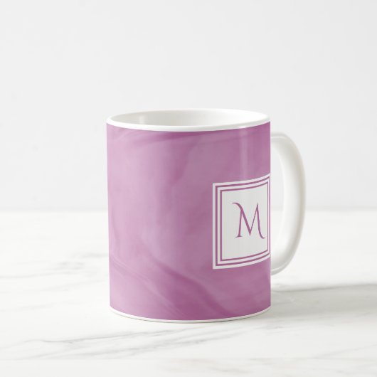Mug Simple clair violet subtil marbre moderne Monogram (Devant droit)
