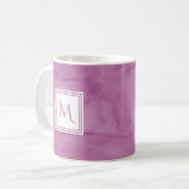 Mug Simple clair violet subtil marbre moderne Monogram (Devant gauche)