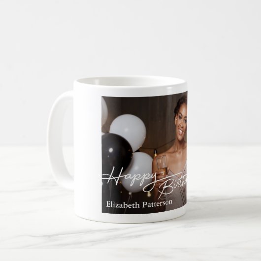 Mug Simple Classique Joyeux Anniversaire Photo (Devant gauche)