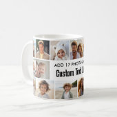 Mug Simple Collage de 17 Photos avec Zone de Texte (Devant gauche)