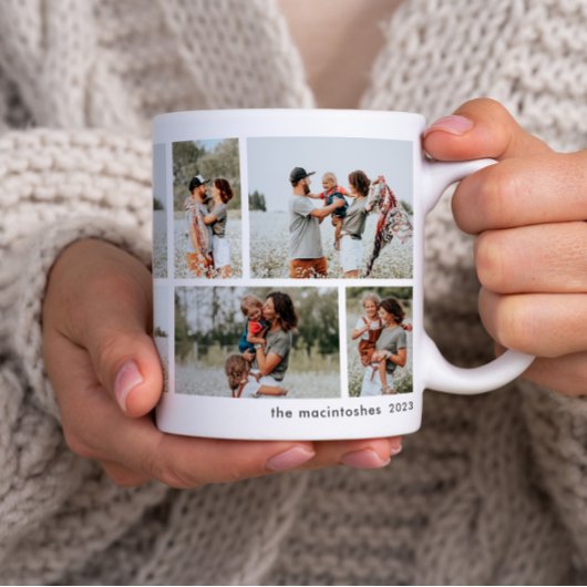 Mug Simple Collage Minimal de 10 Photos 