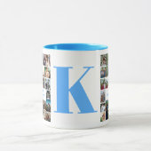 Mug Simple collage photo | Souvenir de monogramme de f (Centre)