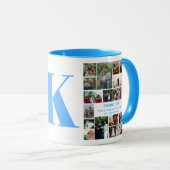 Mug Simple collage photo | Souvenir de monogramme de f (Devant droit)