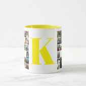 Mug Simple collage photo | Souvenir de monogramme de f (Centre)