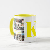 Mug Simple collage photo | Souvenir de monogramme de f (Devant gauche)