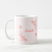 Mug simple corail rose botanique  (Gauche)