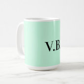 Mug Simple couleur unie ajouter nom texte monogramme (Devant gauche)