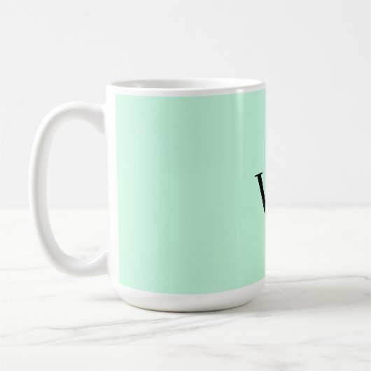 Mug Simple couleur unie ajouter nom texte monogramme (Gauche)