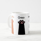 Mug Simple Cute Four Cat Paws Nom Personnalisé Blanc (Devant gauche)