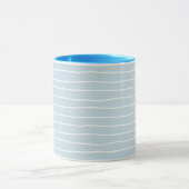 Mug Simple Cute Light Blue Water Texture Wavy Stripe (Centre)