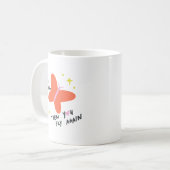 Mug Simple Cute Morning Bold Orange Butterfly Quote (Devant gauche)