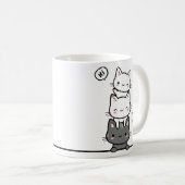Mug Simple Cute Triple Kittens Charme Adorable Propre (Devant droit)