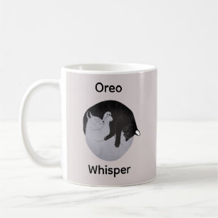Mug Simple Cute Yin Yang Blanc Noir Chat Nom personnal