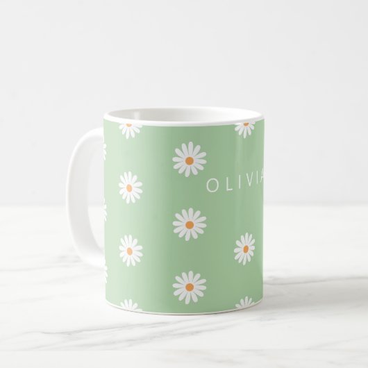 Mug Simple daisies, Personalized gift, Daisy Lover Gif (Devant gauche)