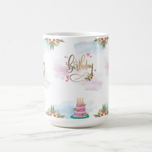 Mug simple de conception d'anniversaire (Centre)