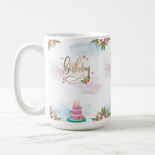 Mug simple de conception d'anniversaire (Gauche)