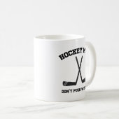 Mug Simple Drôle Maman de Hockey ne pique pas avec moi (Devant droit)
