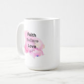 Mug simple écriture foi croire amour (Devant gauche)