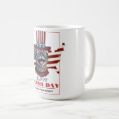 Mug Simple Elegant Labor Day avec drapeau américain (Devant droit)