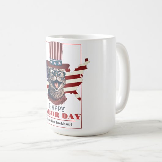 Mug Simple Elegant Labor Day avec drapeau américain (Devant droit)