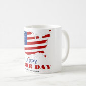 Mug Simple Elegant Labor Day avec drapeau américain (Devant droit)
