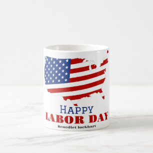 Mug Simple Elegant Labor Day avec drapeau américain