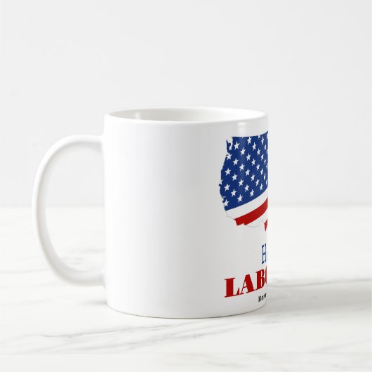 Mug Simple Elegant Labor Day avec drapeau américain (Gauche)