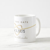 Mug Simple Élégant Mariage Enregistrer La Date (Devant droit)