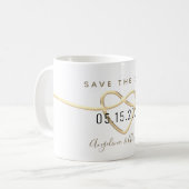 Mug Simple Élégant Mariage Enregistrer La Date (Devant gauche)