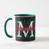 Mug Simple Élégant Monogramme Moderne de Noël vacances (Gauche)