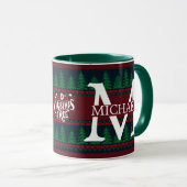 Mug Simple Élégant Monogramme Moderne de Noël vacances (Devant droit)