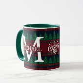 Mug Simple Élégant Monogramme Moderne de Noël vacances (Devant gauche)