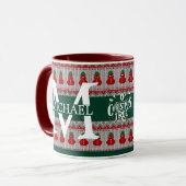 Mug Simple Élégant Monogramme Moderne Noël vacances (Devant gauche)