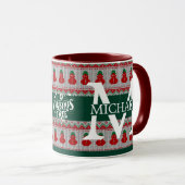 Mug Simple Élégant Monogramme Moderne Noël vacances (Devant droit)