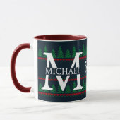 Mug Simple Élégant Monogramme Moderne Noël vacances (Gauche)
