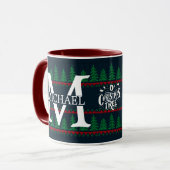 Mug Simple Élégant Monogramme Moderne Noël vacances (Devant gauche)